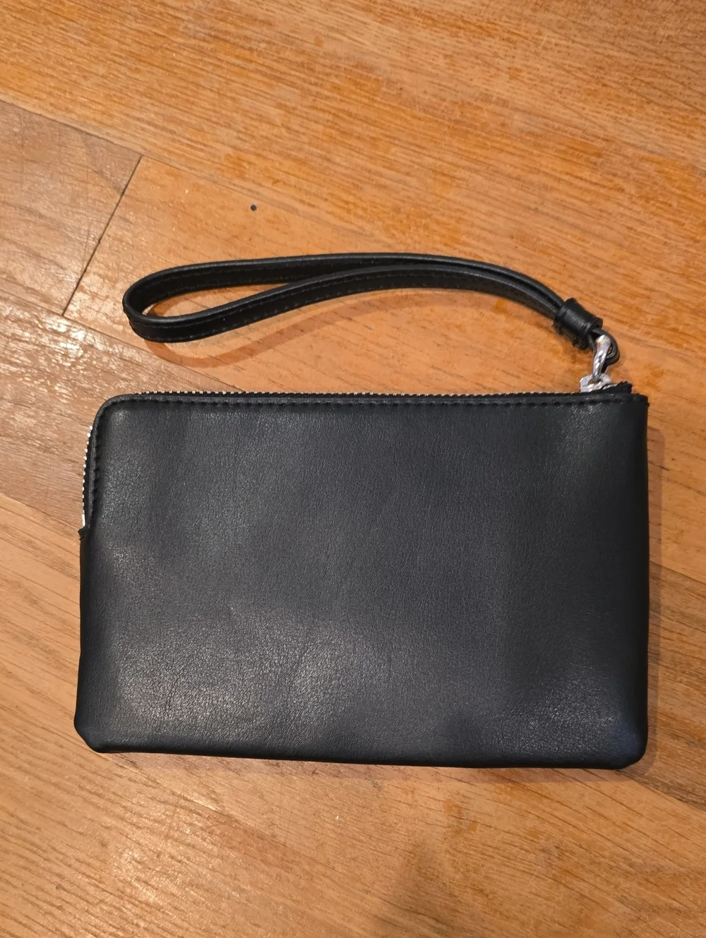 Coach Black Leather Wristlet with Rainbow Patch